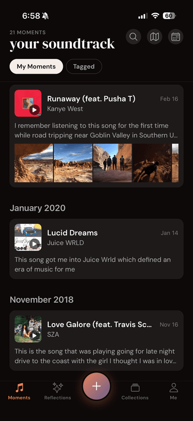 Timeline screen